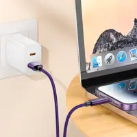 Кабель HOCO U125 USB - lightning 2,4A 1.2m Purple), мініатюра зображення № 1