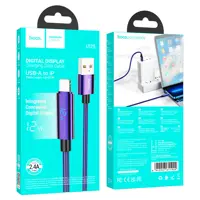 Кабель HOCO U125 USB - lightning 2,4A 1.2m Purple), мініатюра зображення № 1