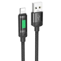 Кабель HOCO U126 USB - lightning (iPhone) 2,4A 1.2m чорний), мініатюра зображення № 1