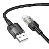 Кабель HOCO U129 USB AM - Type-C data 1,2m чорний), мініатюра зображення № 1