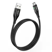 Кабель HOCO USB AM>Micro U93 2,4A/LED/1,2m. чорний), мініатюра зображення № 1