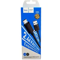 Кабель HOCO X88 USB - Micro data cable 2,4A 1m чорний), мініатюра зображення № 1