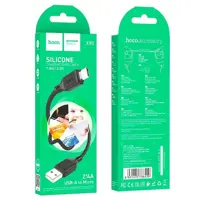 Кабель HOCO USB AM>Micro X90 silicone data 2,4A 1m. Black