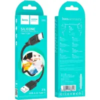 Кабель HOCO X90 USB - Type-C 3A 1m silicone чорний), мініатюра зображення № 1