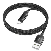 Кабель HOCO U126 USB - lightning (iPhone) 2,4A 1.2m чорний), мініатюра зображення № 1