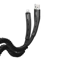 Кабель HOCO USB AM>iPhone U78 2,4A/0,8-1,2m чорний