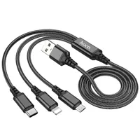 Кабель HOCO USB AM>iPhone-micro-Type-C X76 3in1 1м Black), мініатюра зображення № 2