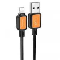 Кабель HOCO X108 USB AM - lightning data 2,4A 1m Black), мініатюра зображення № 1