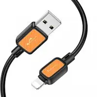 Кабель HOCO X108 USB AM - lightning data 2,4A 1m Black), мініатюра зображення № 1