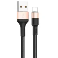 Кабель HOCO X26 USB - Type-C 1м Black/Gold), мініатюра зображення № 1