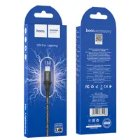 Кабель HOCO X50 USB - lightning 2,4A 1m Black), мініатюра зображення № 1