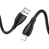 Кабель HOCO X61 USB AM - lightning Silicone 2,4A 1m Black), мініатюра зображення № 1