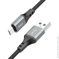 Кабель HOCO X86 USB - Micro silicone data cable 2,4A 1m чорний), мініатюра зображення № 1