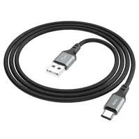 Кабель HOCO X86 USB - Type-C 3A 1м silicone чорний), мініатюра зображення № 1