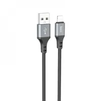 Кабель HOCO X86 USB - lightning 2,4A 1m silicone чорний), мініатюра зображення № 1