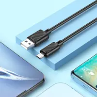 Кабель HOCO X88 USB - Micro data cable 2,4A 1m чорний), мініатюра зображення № 1