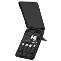 Кабель PD(Power Delivery) HOCO Multi/Micto->Type-C/IPhone/Card-Pin U86 3A/0,28m. Black