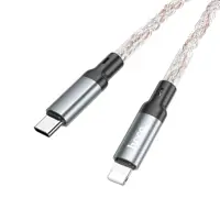 Кабель PD Power Delivery HOCO U112 Type-C - lightning 3A PD20W 1,2m Gray), мініатюра зображення № 1