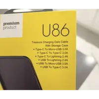 Кабель PD Power Delivery HOCO U86 USB - Micto + Type-C + Lightning 3A 0,28m Black), мініатюра зображення № 1