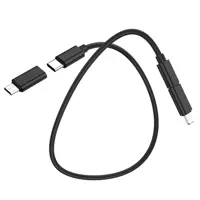 Кабель PD Power Delivery HOCO U86 USB - Micto + Type-C + Lightning 3A 0,28m Black), мініатюра зображення № 1