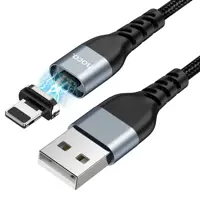 Кабель магнітний HOCO U96 USB - Lightning (iPhone) 2,4A 1,2m charging data Black), мініатюра зображення № 1