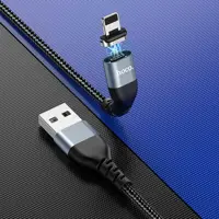 Кабель магнітний HOCO U96 USB - Lightning (iPhone) 2,4A 1,2m charging data Black), мініатюра зображення № 1