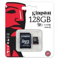 Картка пам'яті KINGSTON microSD 128 GB UHS Class 10 100R з SD адаптером), мініатюра зображення № 1