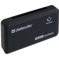 Картрідер DEFENDER OPTIMUS USB 2.0 універсальний чорний (M2, MicroSDHC, Mini SD, MMC, MS Pro, MS Pro Duo, SD, SDHC )), мініатюра зображення № 1