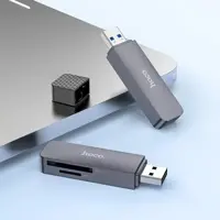 Картрідер HOCO HB45 Spirit USB2.0 сірий Підтримка TF/SD карт), мініатюра зображення № 1