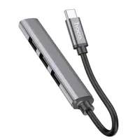 Хаб Type-C Hoco HB26 1USB3.0 + 3USB2.0 Metal Grey), мініатюра зображення № 1