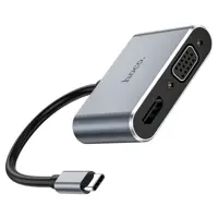 Хаб Type-C Hoco HB30 багатофункціональний перетворювач (HDTV, VGA, USB3.0, PD) Металевий сірий), мініатюра зображення № 2