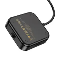 Хаб Type-C Hoco HB37 багатопортовий адаптер (HDTV, RJ45, USB3.0, USB2.0*2, PD100W)  Чорний), мініатюра зображення № 4