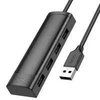 Хаб USB Hoco HB41 USB to USB2.0*4 1.2м Чорний), мініатюра зображення № 1