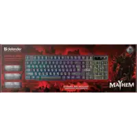 Клавіатура ігрова DEFENDER Mayhem GK-360DL RGB райдужне підсвічування), мініатюра зображення № 1