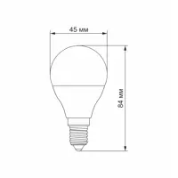 LED лампа TITANUM G45 6W E14 4100K 220V), мініатюра зображення № 1