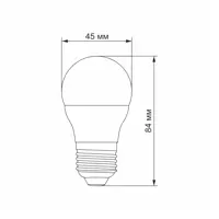 LED лампа TITANUM G45 6W E27 4100K 220V), мініатюра зображення № 1