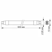 LED лампа VIDEX T8b 9W 0.6M 4100K 220V матова (VL-T8b-09064)), мініатюра зображення № 1