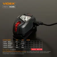 Ліхтарик налобний VIDEX VLF-H015 330Lm 5000K), мініатюра зображення № 1