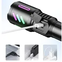 Ліхтарик ручний 1143-PM10-TG zoom, LCD дісплей, Type-C, PowerBank, акумулятор 18650, 5 режимів), мініатюра зображення № 4