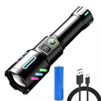 Ліхтарик ручний 1143-PM10-TG zoom, LCD дісплей, Type-C, PowerBank, акумулятор 18650, 5 режимів), мініатюра зображення № 5