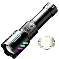 Ліхтарик ручний 1143-PM10-TG zoom, LCD дісплей, Type-C, PowerBank, акумулятор 18650, 5 режимів), мініатюра зображення № 6