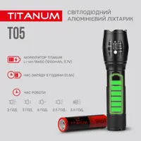 Ліхтар ручний TITANUM TLF-T05 300Lm 6500K micro USB), мініатюра зображення № 1