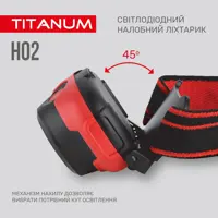 Ліхтарик налобний TITANUM TLF-H02 XPE+COB, 3 режими, 100Lm, 3*ААА), мініатюра зображення № 1