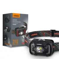 Ліхтарик налобний VIDEX VLF-H025C CREE XTE 5W+COB, li-pol 1800mAh, 3 режими, 310Lm, type-c), мініатюра зображення № 1