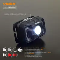 Ліхтарик налобний VIDEX VLF-H025C CREE XTE 5W+COB, li-pol 1800mAh, 3 режими, 310Lm, type-c), мініатюра зображення № 8