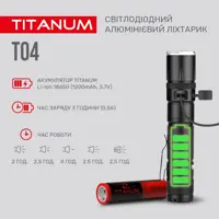 Ліхтарик ручний TITANUM TLF-T04 300Lm 6500K micro USB 18650), мініатюра зображення № 1