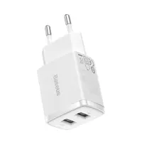 Мережеве Зарядне BASEUS 2USB 10.5W EU White CCXJ010202), мініатюра зображення № 1