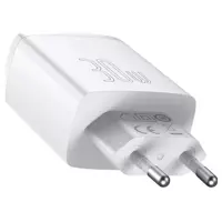 Мережеве Зарядне BASEUS Cube Fast Charger PD 2USB+С 30W White P10111402213-00), мініатюра зображення № 1