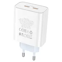 Мережеве Зарядне BOROFONE BA73A 2xUSB-C PD35W білий