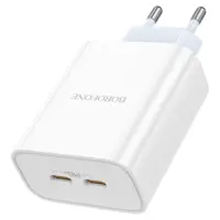 Мережеве Зарядне BOROFONE BA73A 2xUSB-C PD35W білий), мініатюра зображення № 1